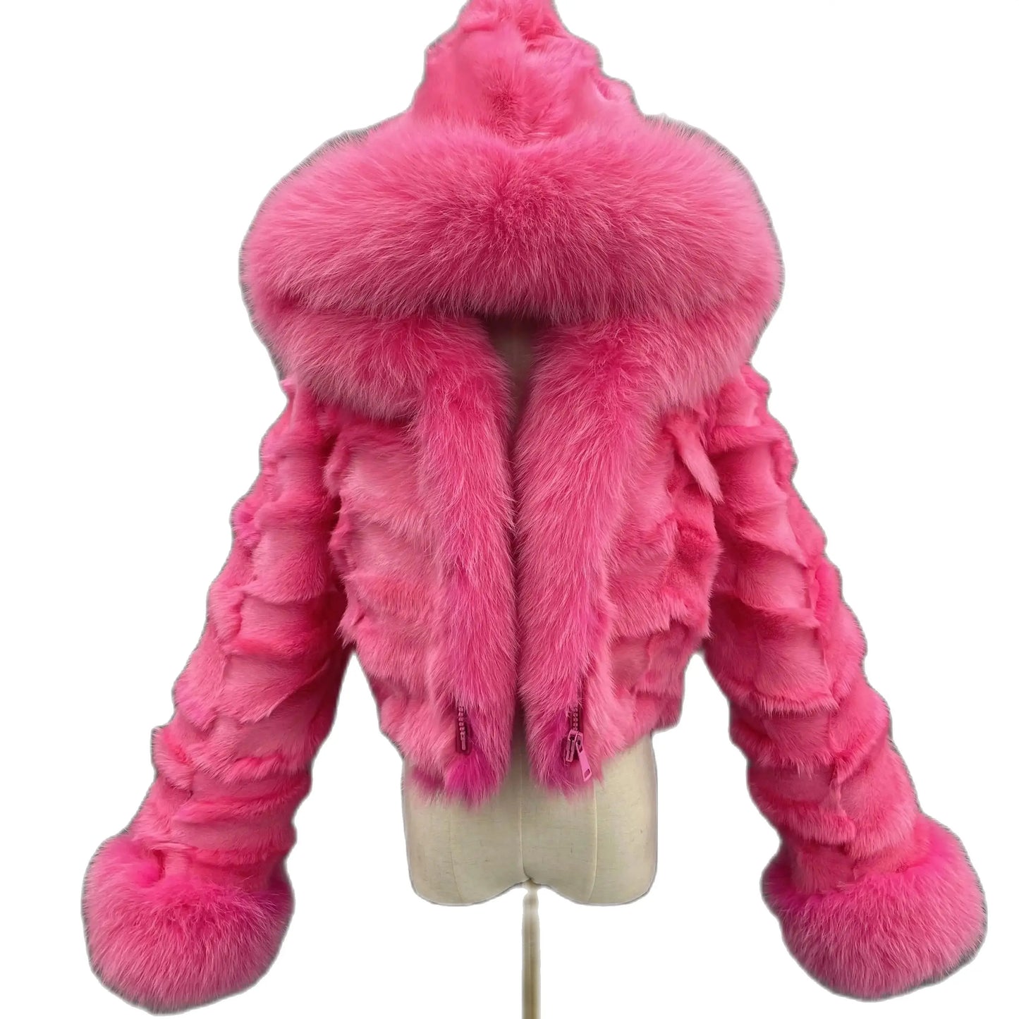 Hooded Short Real Fur Coats