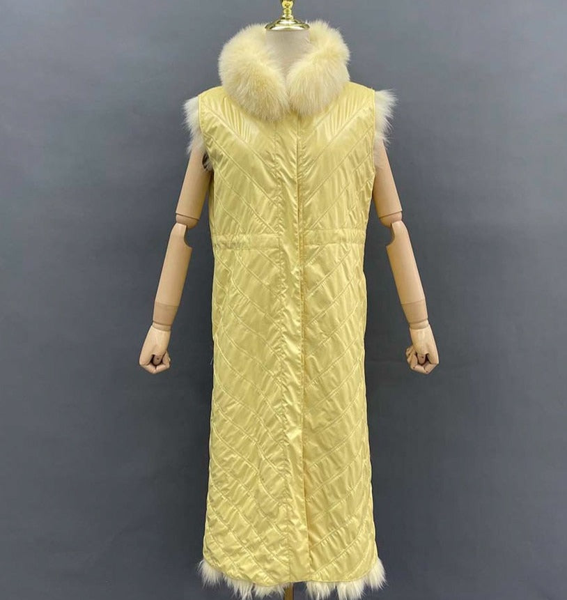 Reversible Long Real Fur Vests