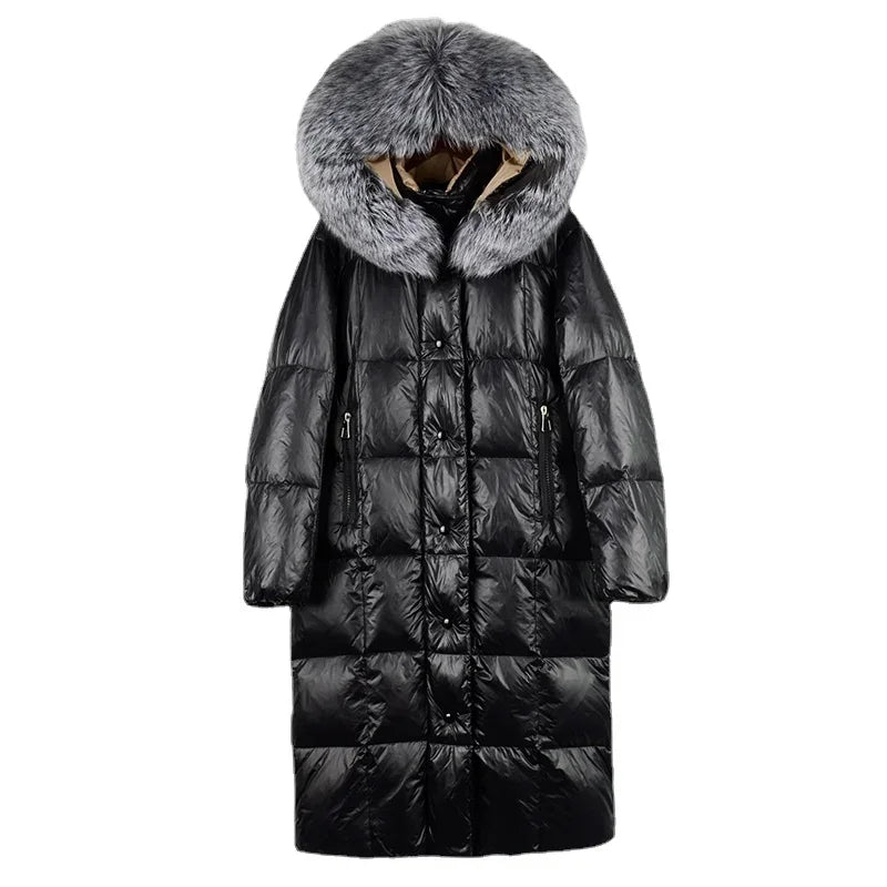 Waterproof X Long Duck Down Puffer Coats Real Fur Parka