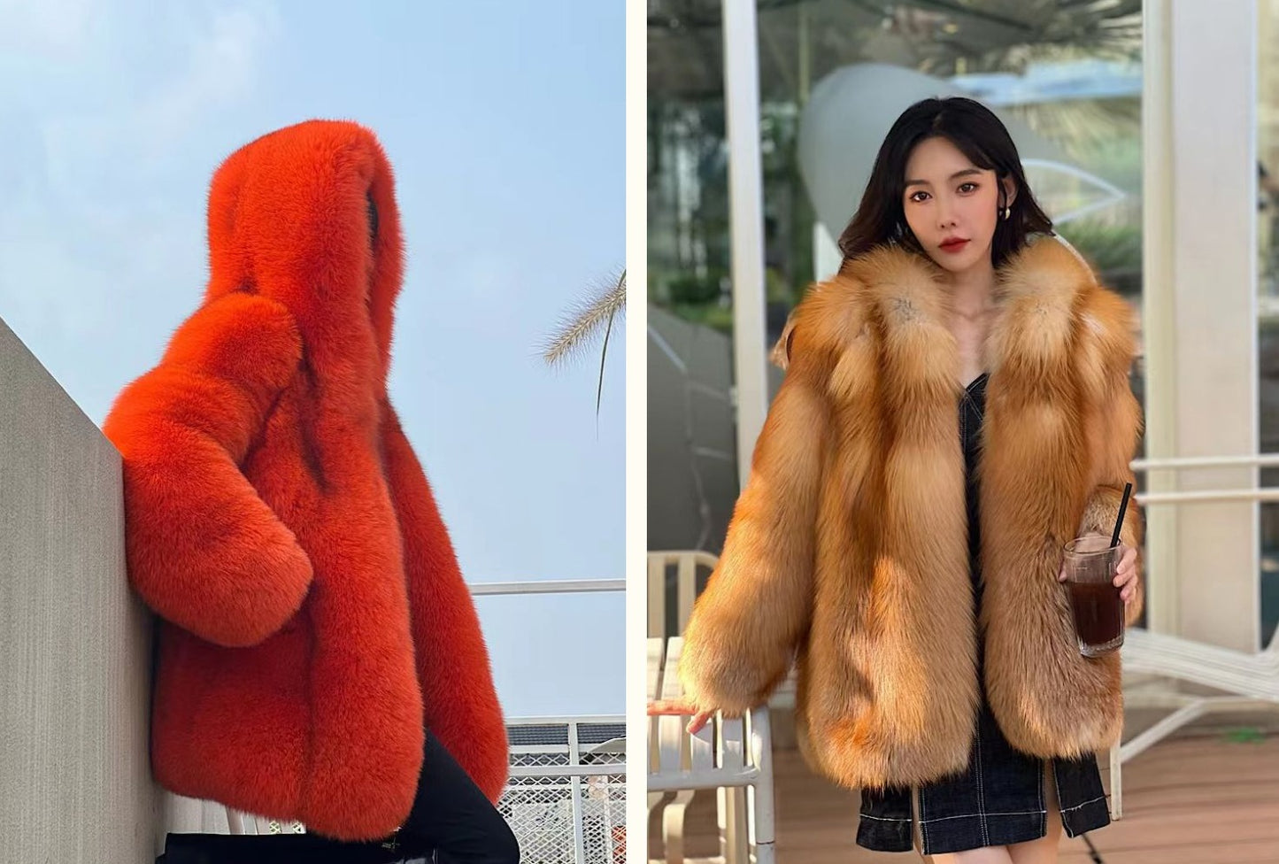 Real Fur Hooded Full Pelt Coats