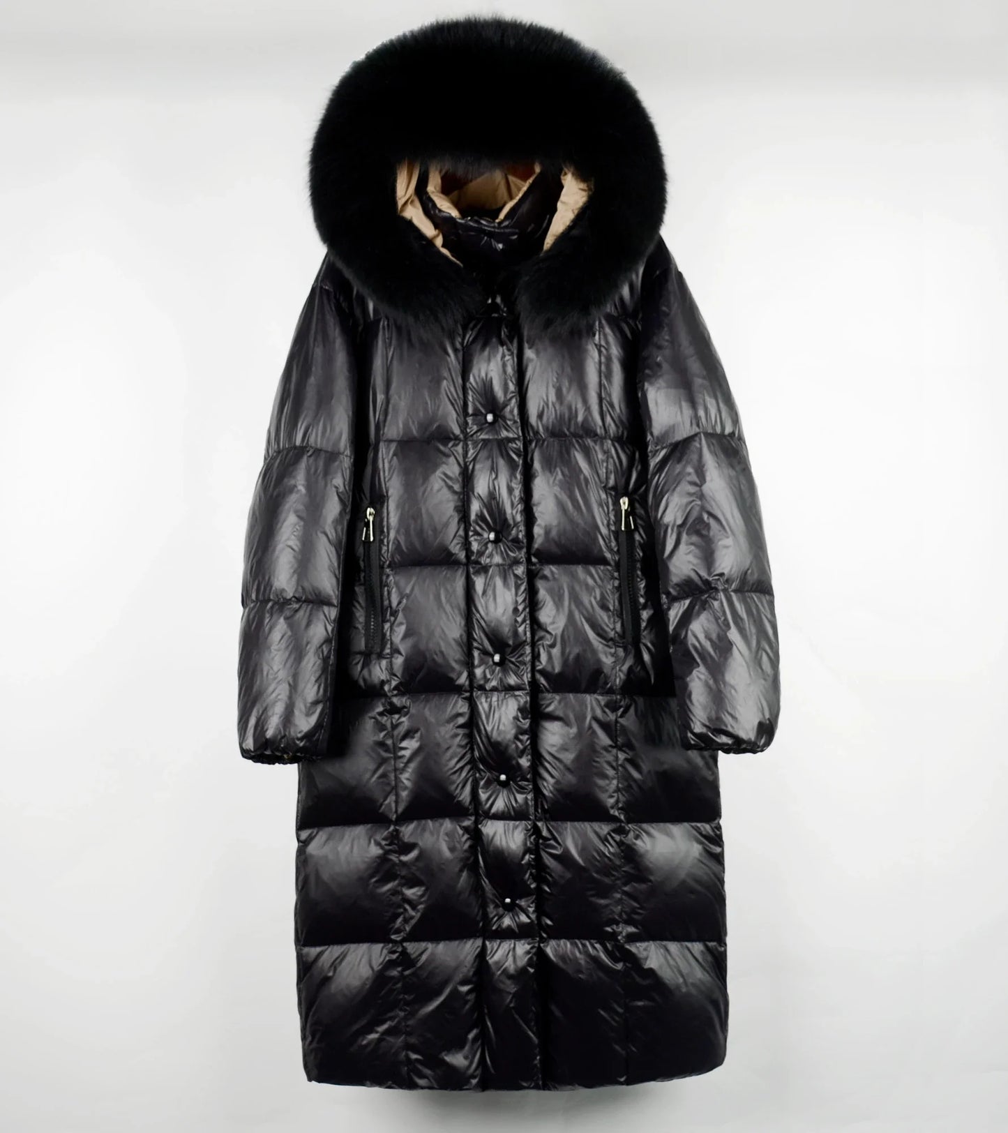 Waterproof X Long Duck Down Puffer Coats Real Fur Parka