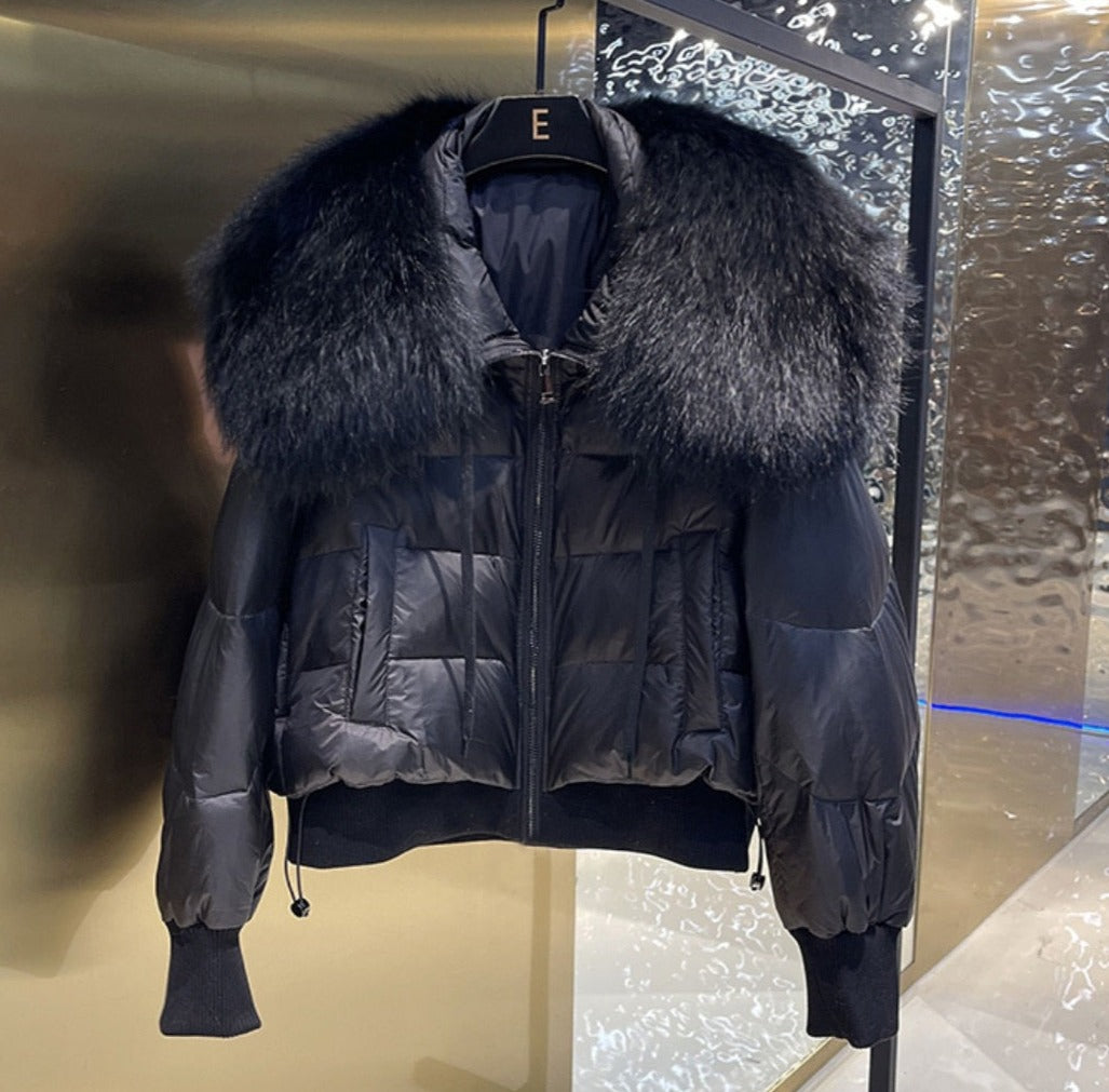 Real Fur Loose Duck Down Puffer Coats