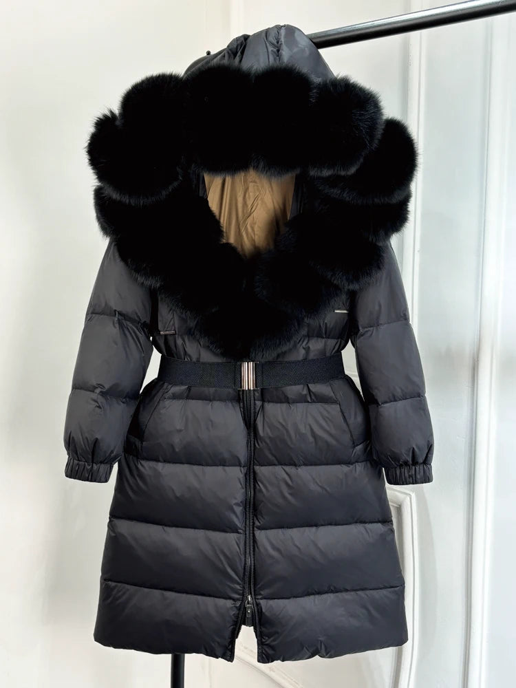 Real Fur Hooded Parka Duck Down Puffer Jackets