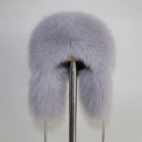Natural Fur Bomber Has Genuine Real Fur Caps