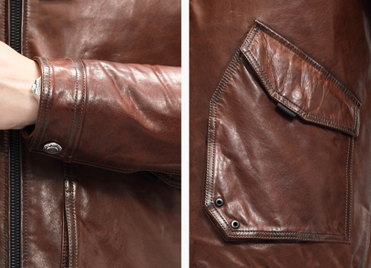 Genuine Leather Coats Long Shearling Long Fur Lining
