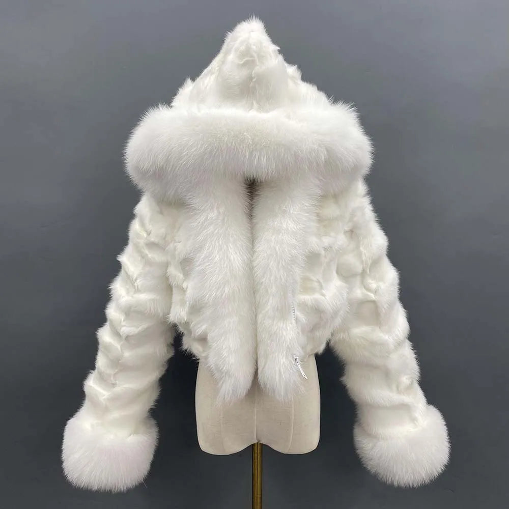 Hooded Short Real Fur Coats