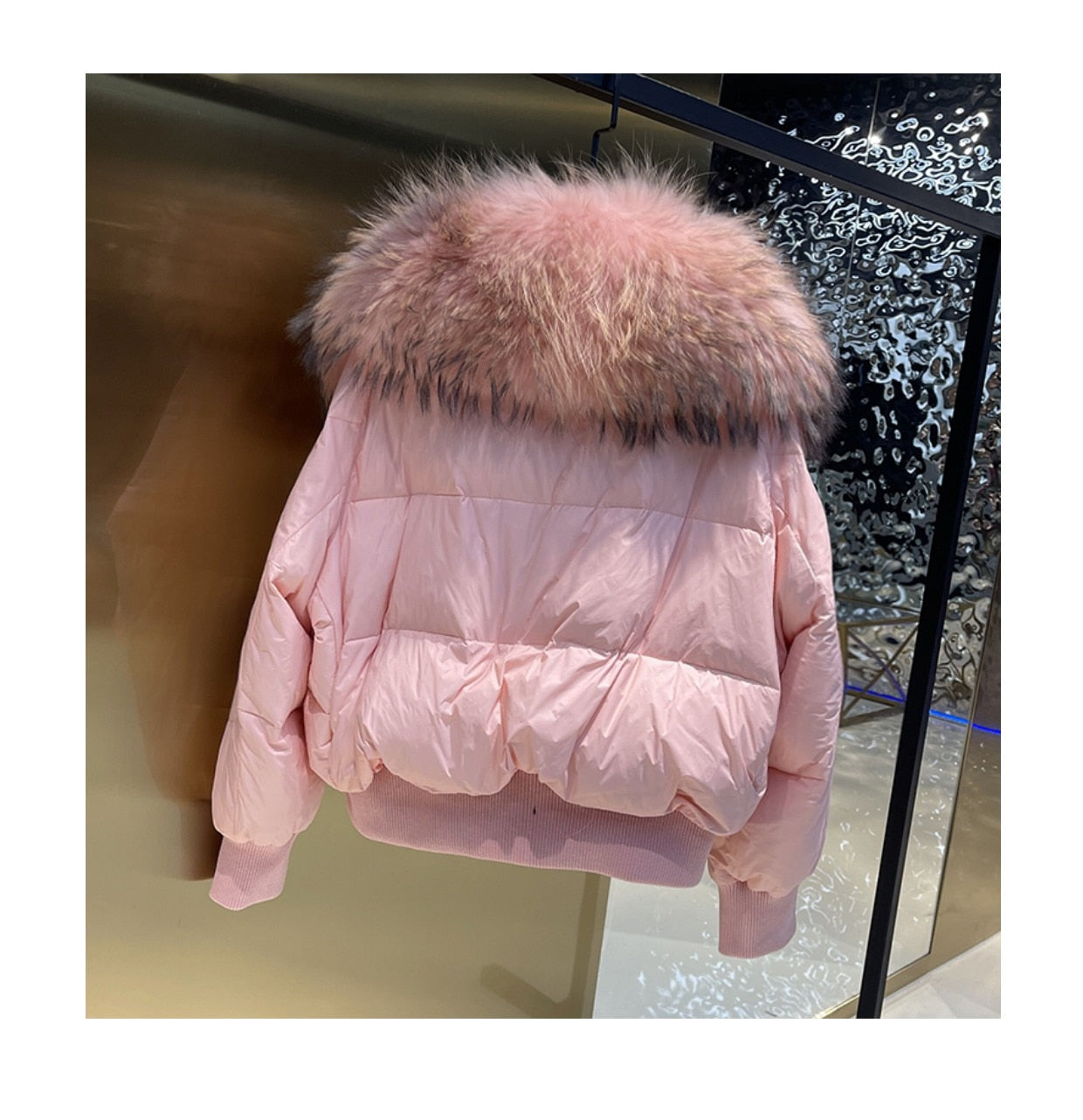 Real Fur Loose Duck Down Puffer Coats