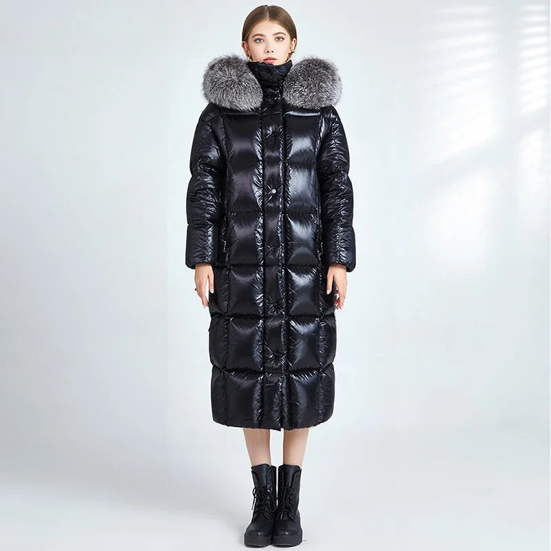 Waterproof X Long Duck Down Puffer Coats Real Fur Parka