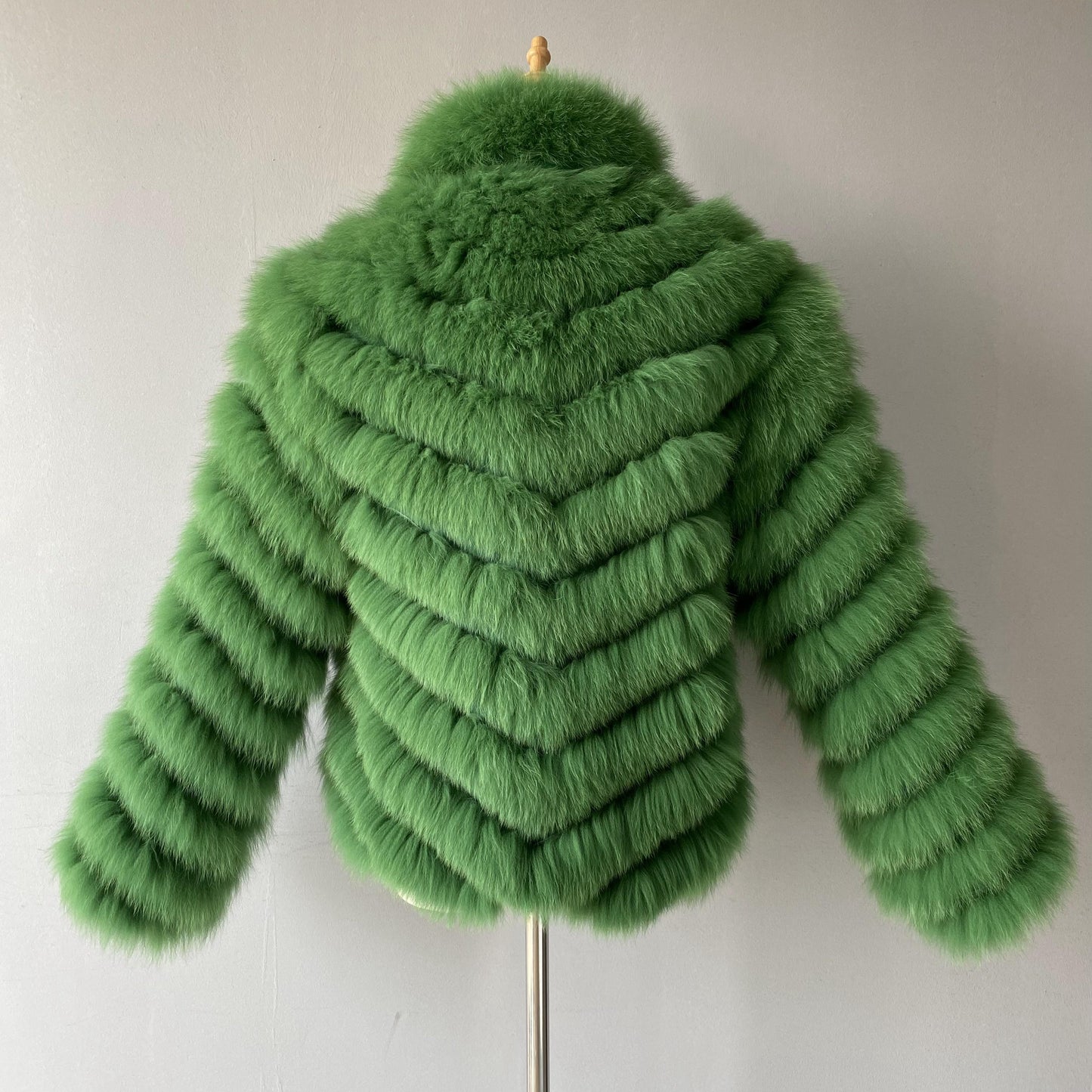 Reversible Knitted Real Fur Coats Silk Liner