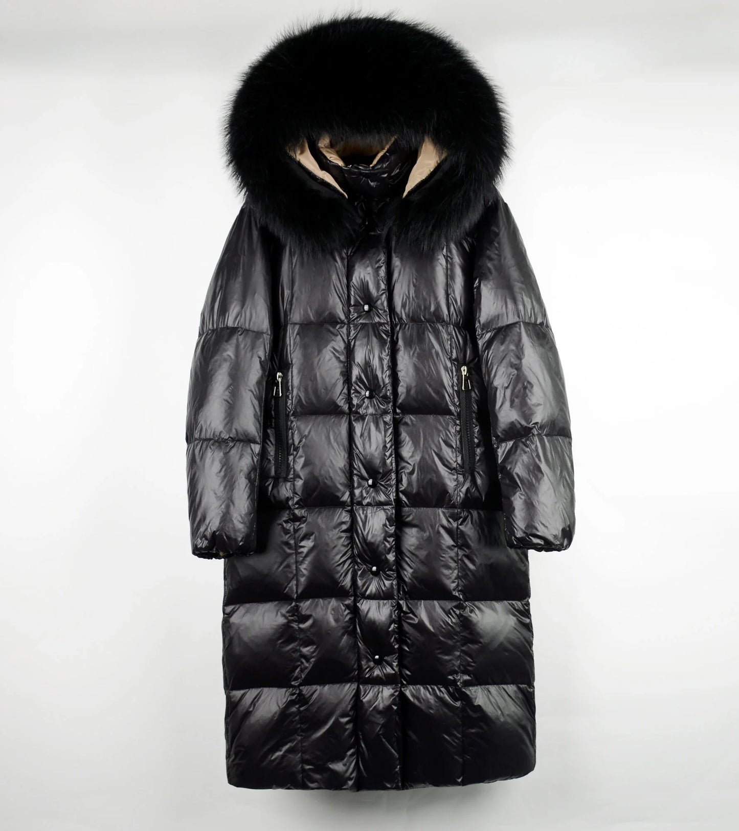 Waterproof X Long Duck Down Puffer Coats Real Fur Parka