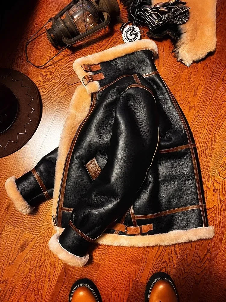 Classic Genuine Leather Air Force B3 Shearling Fur Coat