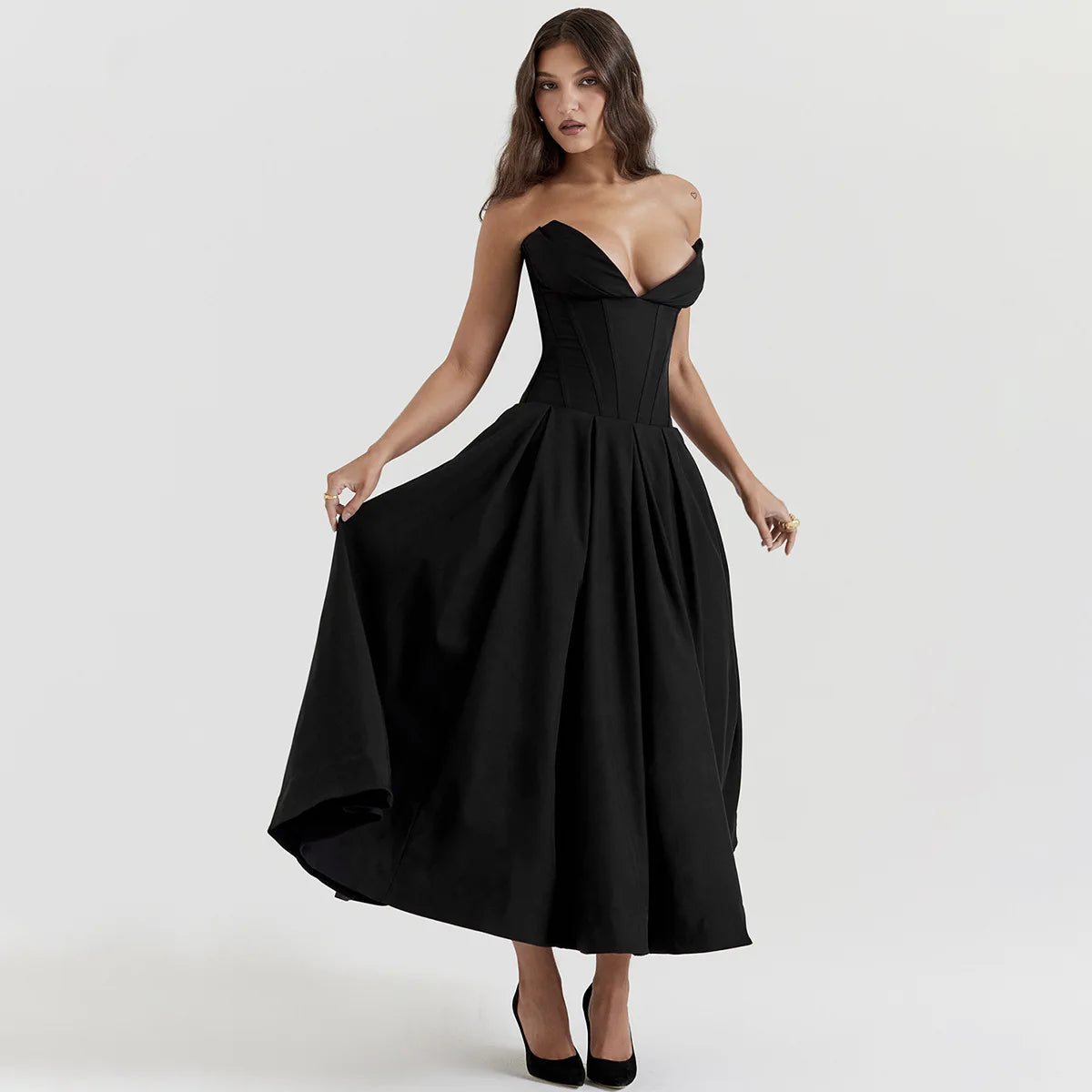 Strapless Corset Style Long Dresses