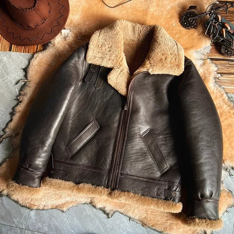 Genuine Leather Coats Shearling Liner