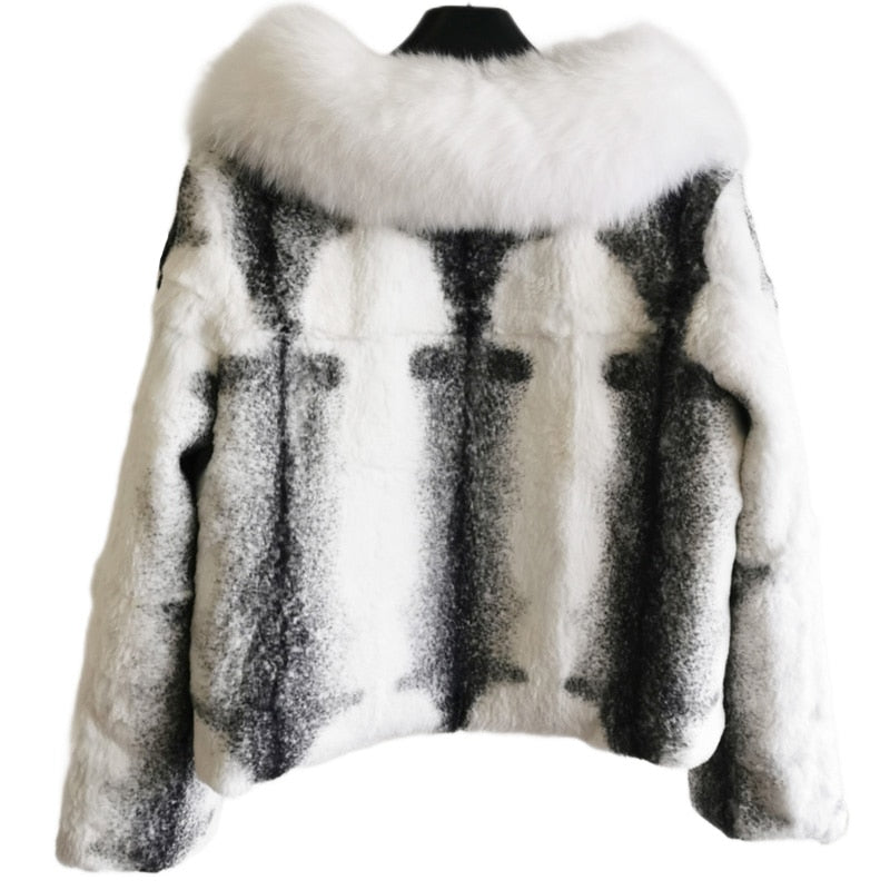 Real Full Pelt Fur White Real Fur Collar