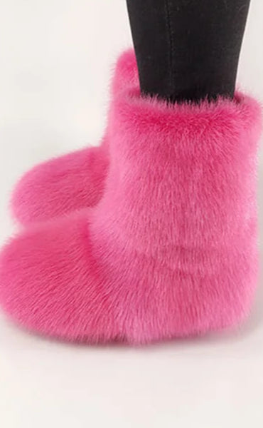 Real Mink Fur Boots Snow Boots