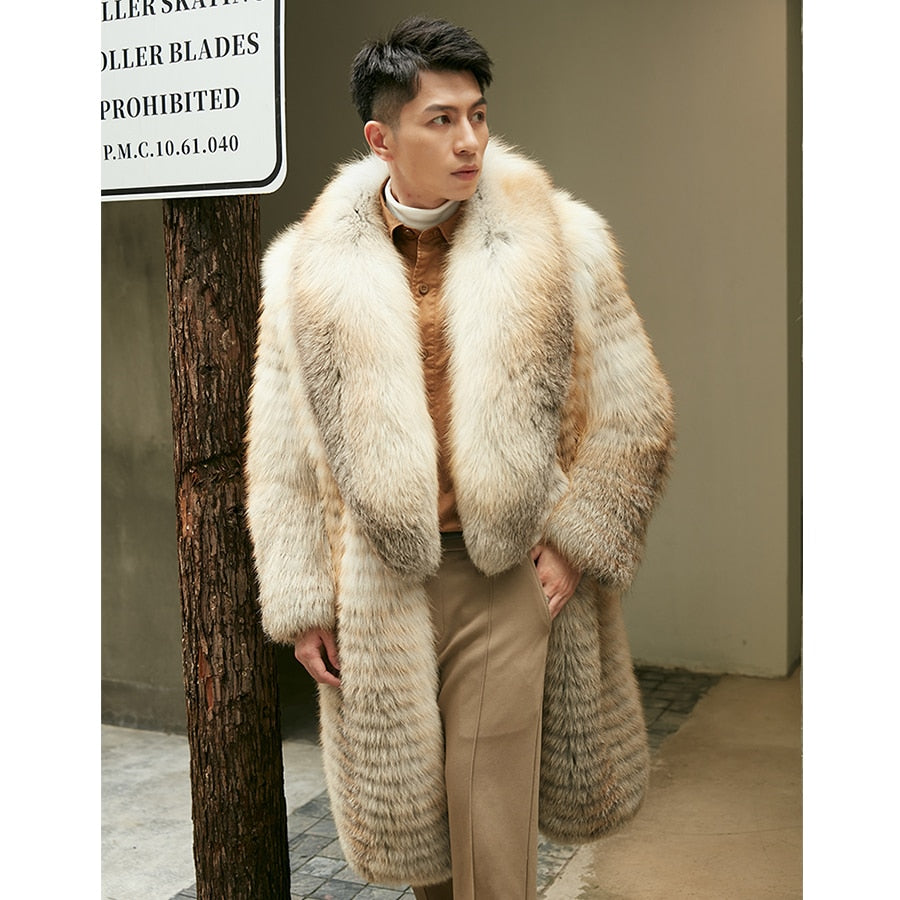 Luxury Real Fur Big Collar Long Coats