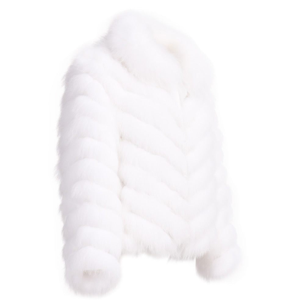 Reversible Knitted Real Fur Coats Silk Liner