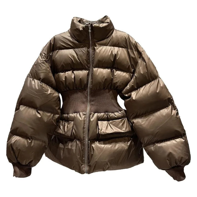 Threaded Waist Cotton-padded Puffer Jackets