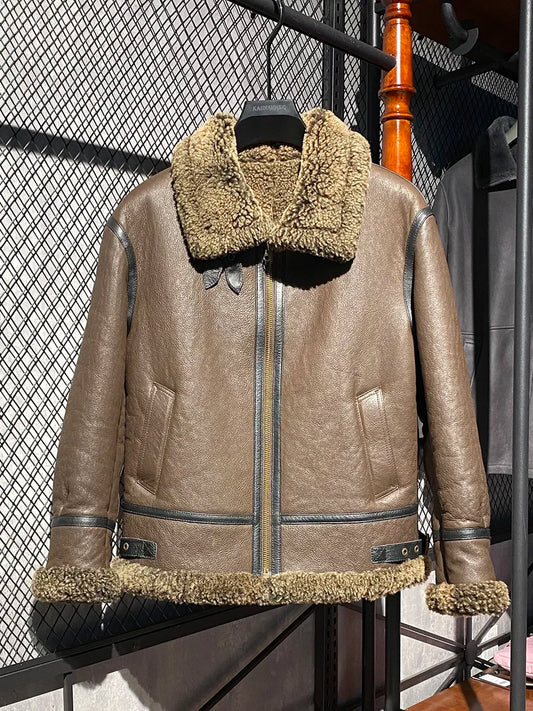 Genuine Leather Coats Real Shearling Liner Fur Coats