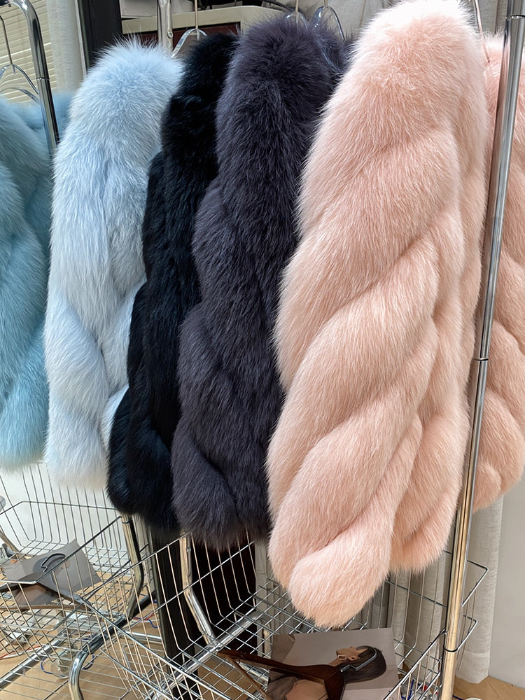 Luxury Pattern Real Fur Coats