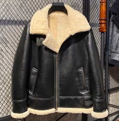 Genuine Leather Coats Shearling Liner Hooded