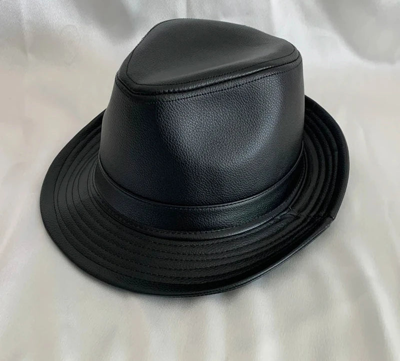 Genuine Leather Fedora Hat