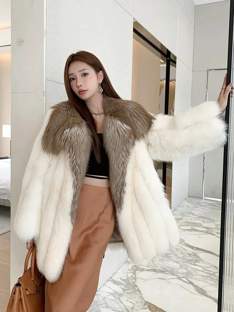 Luxury Big Collar Real Fox Fur Coats