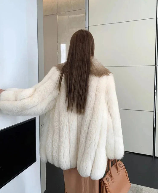 Luxury Big Collar Real Fox Fur Coats