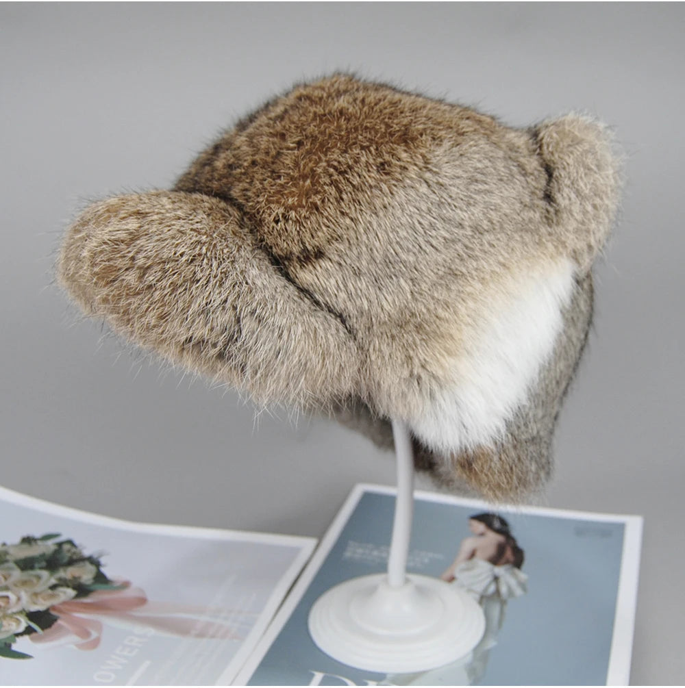 Luxury Real Fur Hat Cat Ears