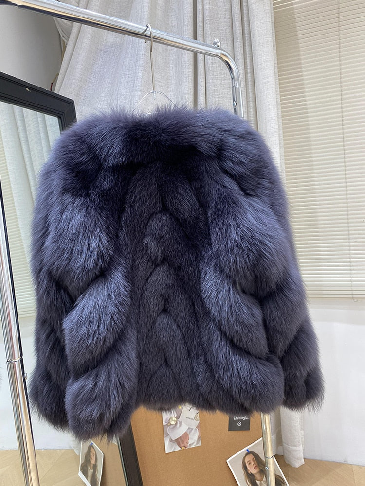 Luxury Pattern Real Fur Coats