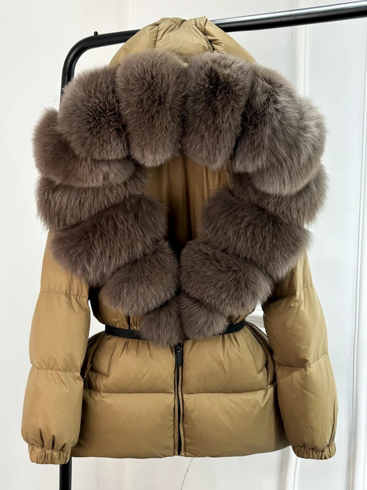 Real Fur Hooded Parkas Duck Down Puffer Jackets