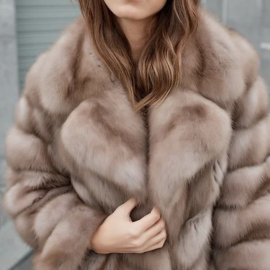 Luxury Pattern Real Fox Fur Coats