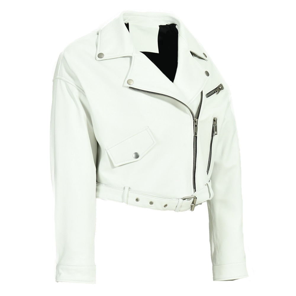 Genuine Leather Moto Jackets Crop (multi-colors)