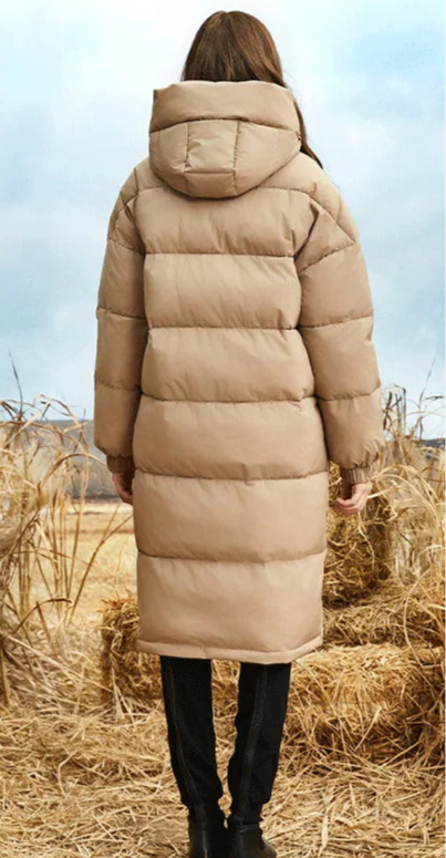 Big Pocket Long Puffer Coats Hooded Stand-Up Collar