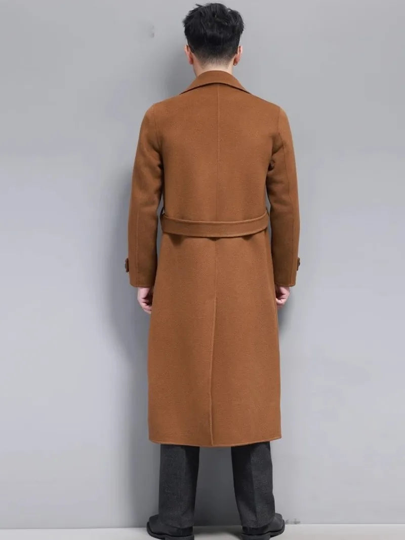 Double Faced Wool Blends Long Trench Coats