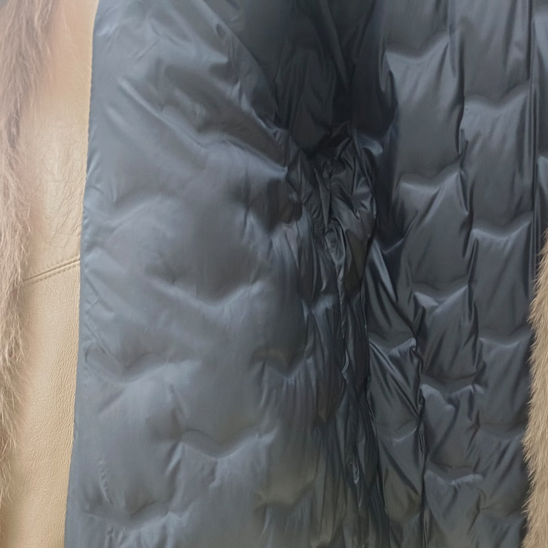 Genuine Leather Coats Real Fur Pattern