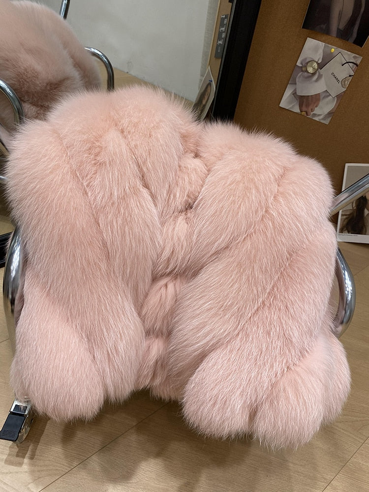 Luxury Pattern Real Fur Coats