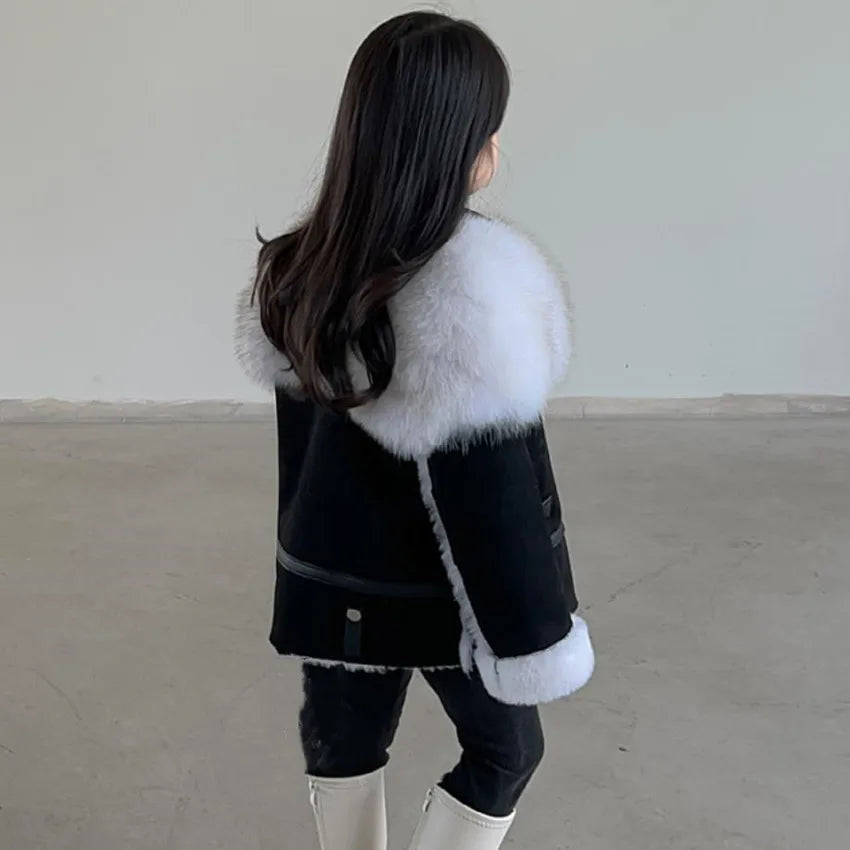 Genuine Leather Coats Real Shearling Fox Fur