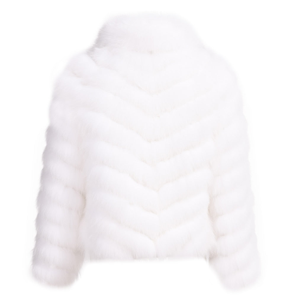 Reversible Knitted Real Fur Coats Silk Liner