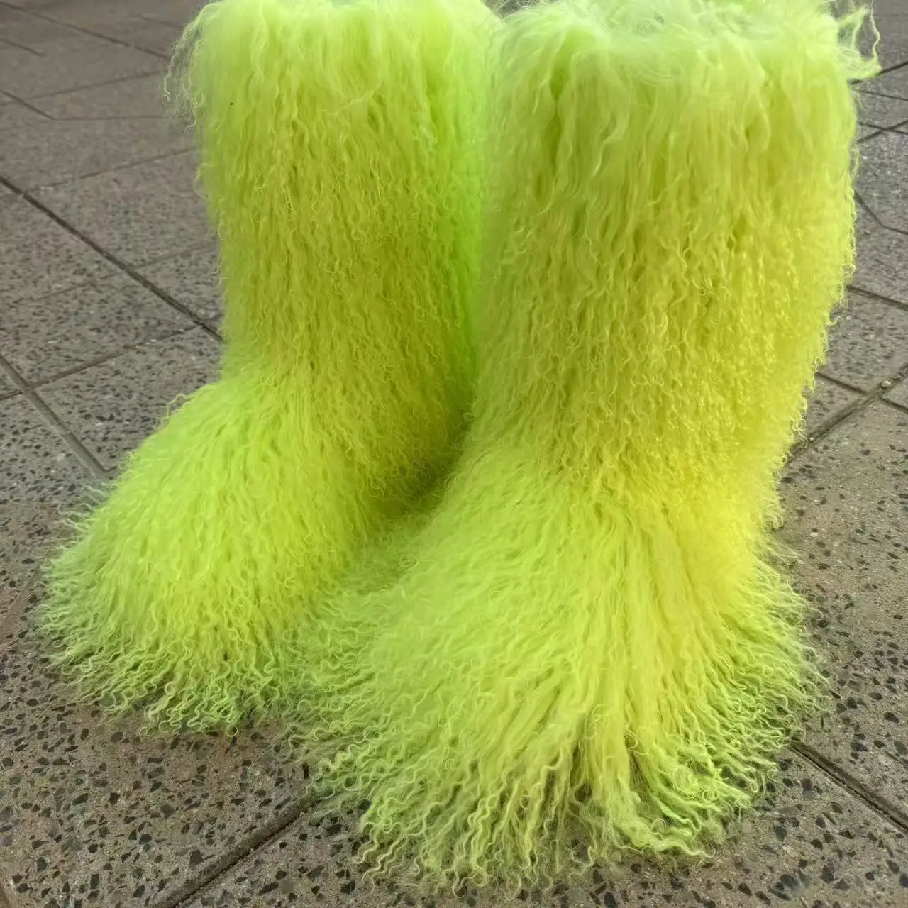 Fluffy Long Mongolian Real Fur Boots