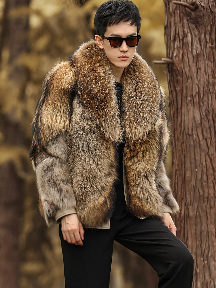 Real Fur Coat Big Fur Collar