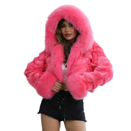 Hooded Short Real Fur Coats