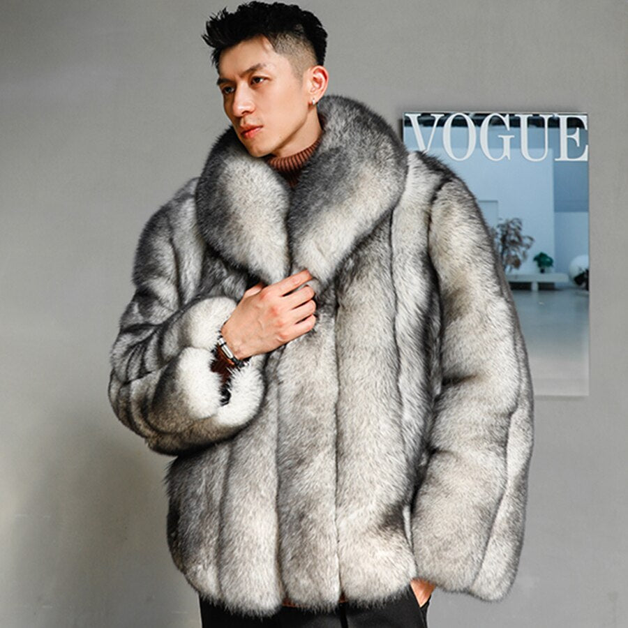 Luxury Real Fur Coats Big Fur Collar