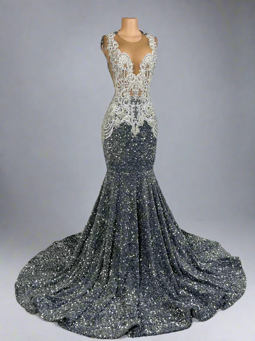 Beaded Crystal Sparkly Sequin Mermaid Gowns