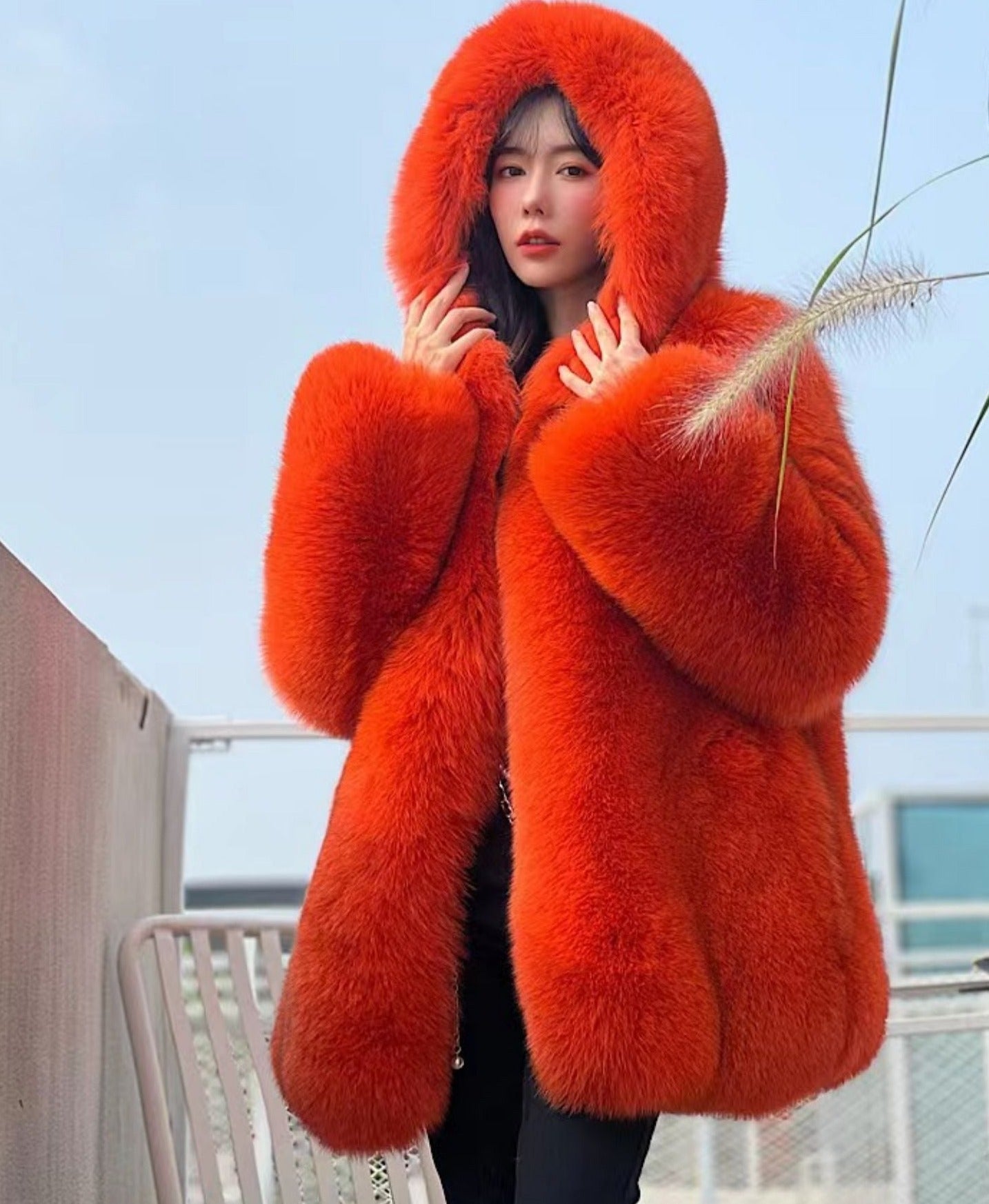 Real Fur Hooded Full Pelt Coats