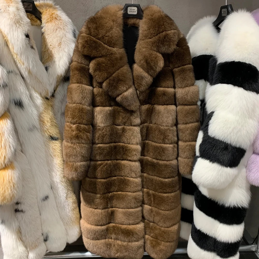 Long Real Fox Fur Coats