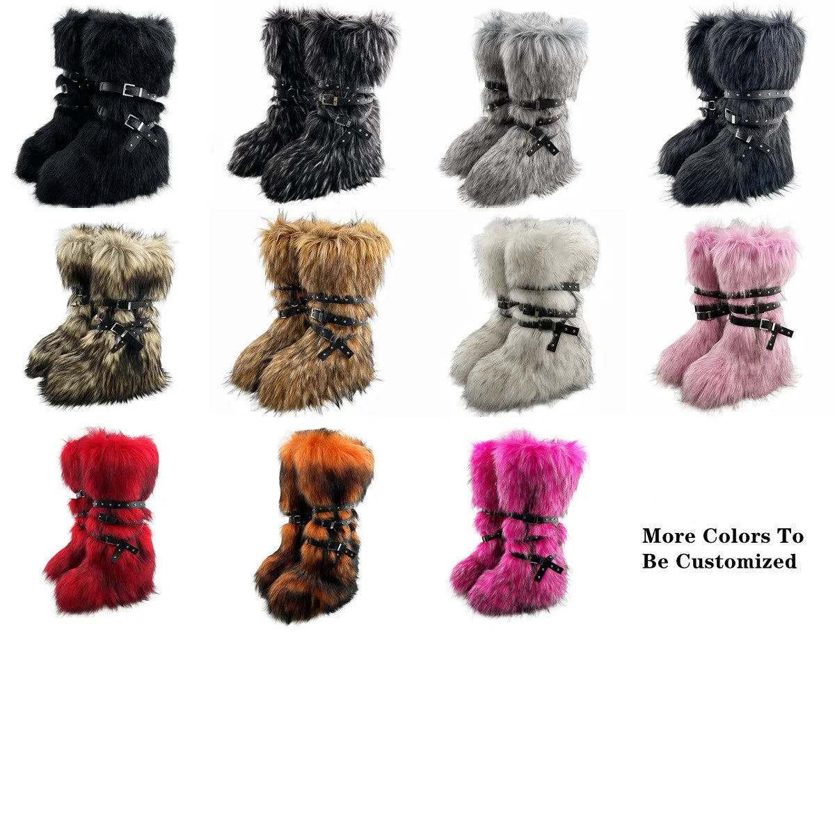 Fluffy Long Mongolian Real Fur Boots