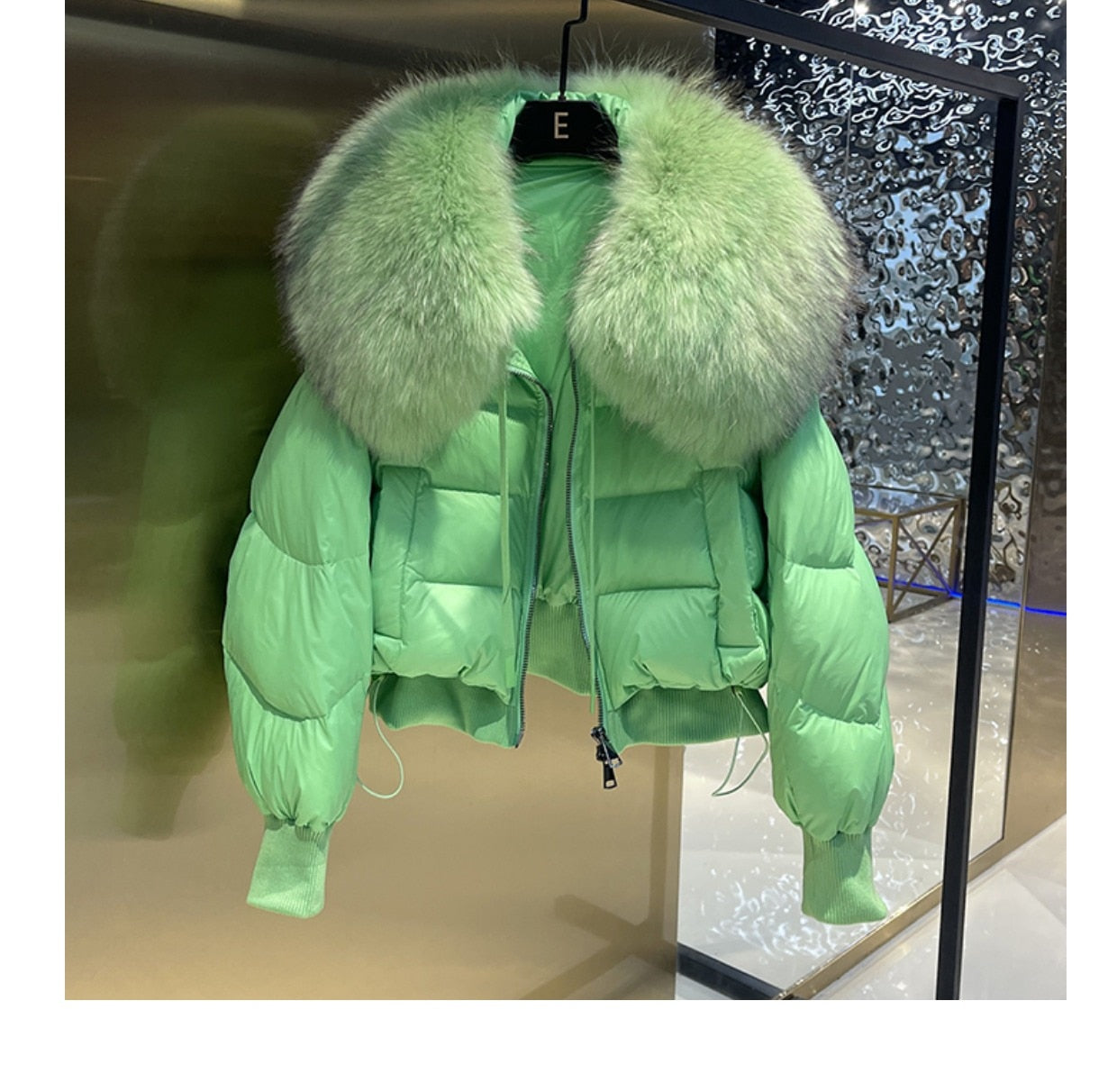 Real Fur Loose Duck Down Puffer Coats