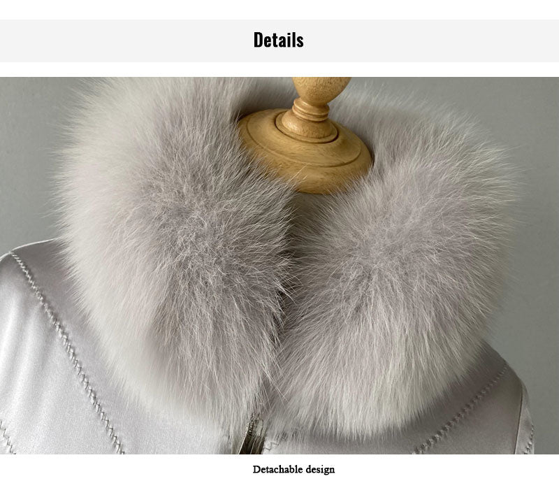 Reversible Knitted Real Fur Coats Silk Liner