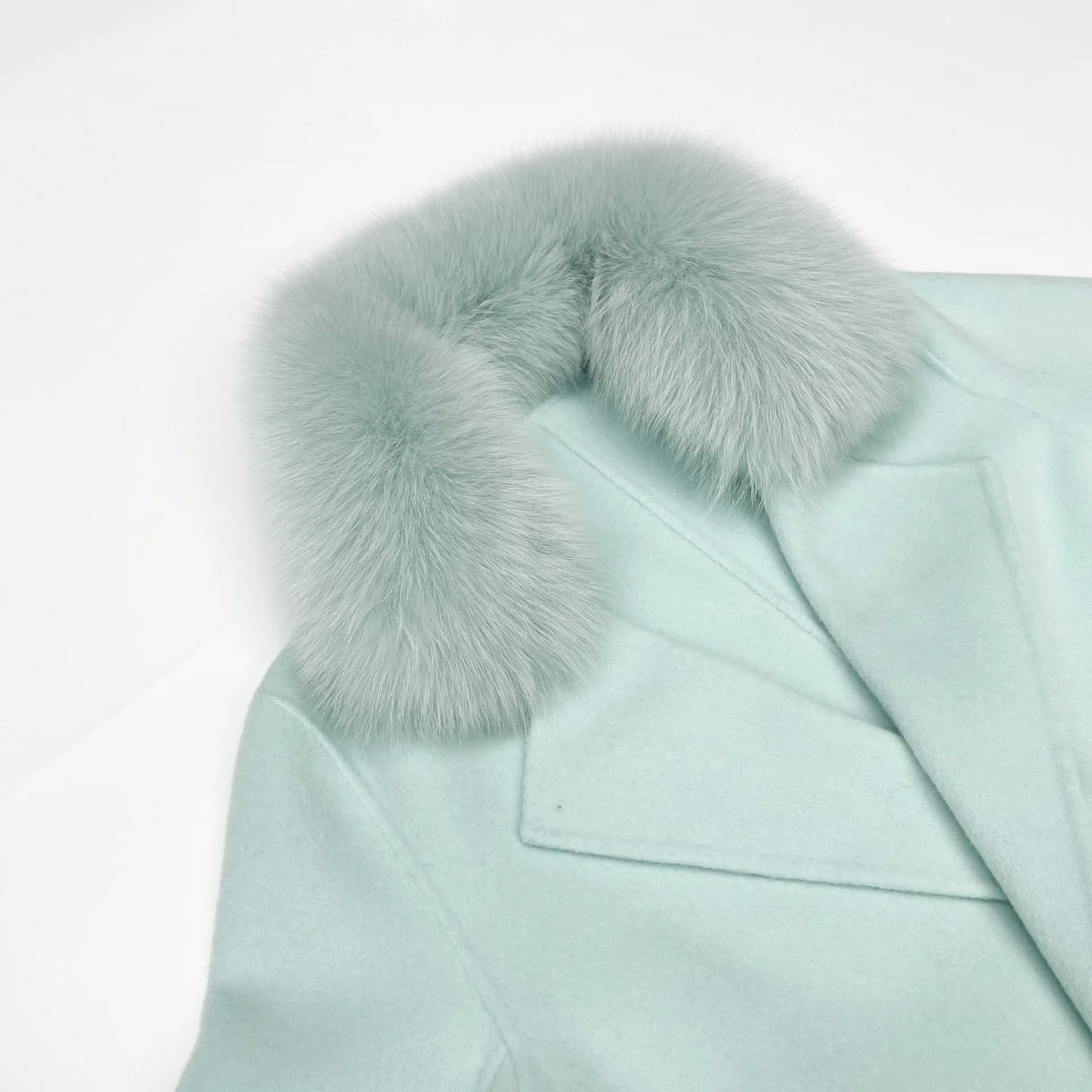 Fox Fur Detach Collar And Cuffs Wool Coats